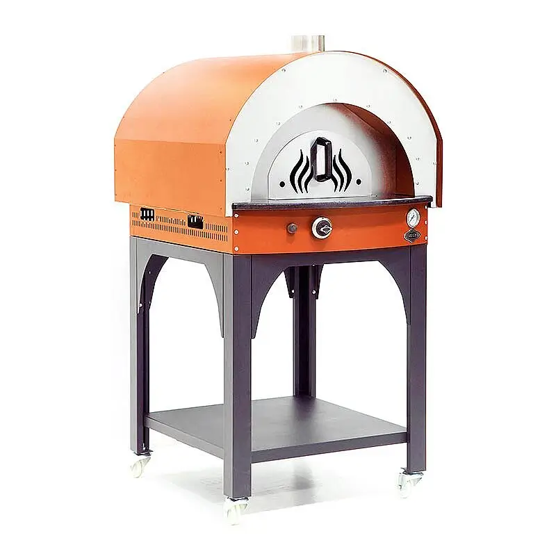 Empero PLF.PLS.D5.O Profesyonel Ev Tipi Taş Tabanlı 25 cm x 4 Pizza Kapasiteli Pizza ve Pide Fırını, Gazlı, Turuncu - 4