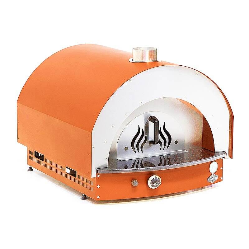 Empero PLF.PLS.D5.O Profesyonel Ev Tipi Taş Tabanlı 25 cm x 4 Pizza Kapasiteli Pizza ve Pide Fırını, Gazlı, Turuncu - Empero