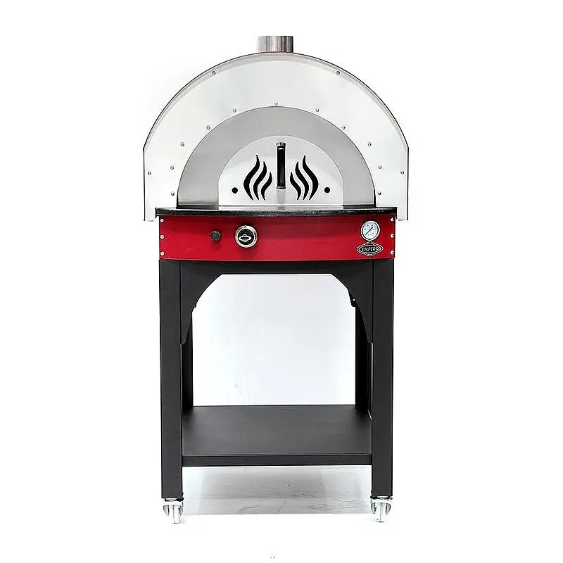 Empero PLF.PLS.D5.R Profesyonel Ev Tipi Taş Tabanlı 25 cm x 4 Pizza Kapasiteli Pizza ve Pide Fırını, Gazlı, Kırmızı - 5