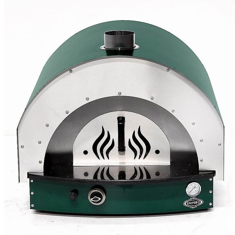 Empero PLF.PLS.D5.W.G Profesyonel Ev Tipi Taş Tabanlı 25 cm x 4 Pizza Kapasiteli Pizza ve Pide Fırını, Odunlu, Yeşil - Empero