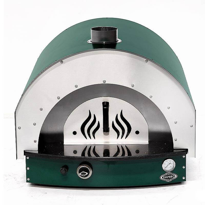 Empero PLF.PLS.D5.W.G Profesyonel Ev Tipi Taş Tabanlı 25 cm x 4 Pizza Kapasiteli Pizza ve Pide Fırını, Odunlu, Yeşil - 1