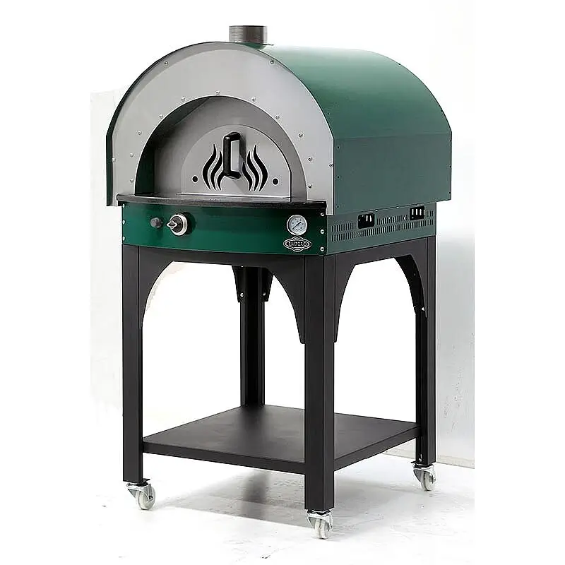 Empero PLF.PLS.D5.W.G Profesyonel Ev Tipi Taş Tabanlı 25 cm x 4 Pizza Kapasiteli Pizza ve Pide Fırını, Odunlu, Yeşil - 5