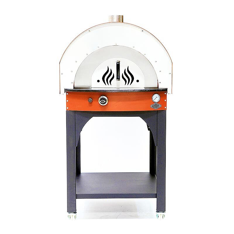 Empero PLF.PLS.D5.W.O Profesyonel Ev Tipi Taş Tabanlı 25 cm x 4 Pizza Kapasiteli Pizza ve Pide Fırını, Odunlu, Turuncu - 5