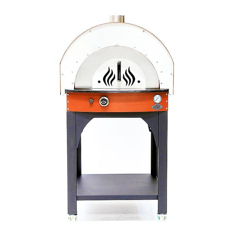 Empero PLF.PLS.D5.W.O Profesyonel Ev Tipi Taş Tabanlı 25 cm x 4 Pizza Kapasiteli Pizza ve Pide Fırını, Odunlu, Turuncu - 5