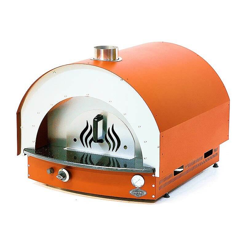 Empero PLF.PLS.D5.W.O Profesyonel Ev Tipi Taş Tabanlı 25 cm x 4 Pizza Kapasiteli Pizza ve Pide Fırını, Odunlu, Turuncu - 3