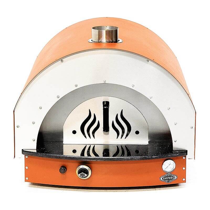 Empero PLF.PLS.D5.W.O Profesyonel Ev Tipi Taş Tabanlı 25 cm x 4 Pizza Kapasiteli Pizza ve Pide Fırını, Odunlu, Turuncu - Empero (1)
