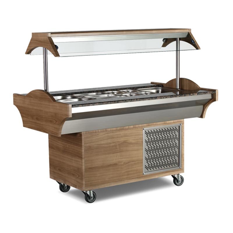 Empero Soğutmalı Saladbar, 6X1/1 GN, Paslanmaz Çelik, 210x89x137 cm - Empero