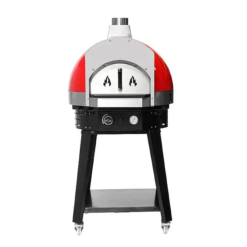 Empero SPO.H-60 Profesyonel Ev Tipi Taş Tabanlı Pizza Fırını, Gazlı, Kırmızı - 3