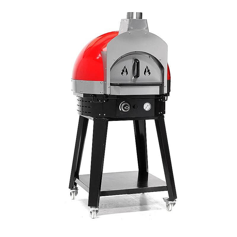 Empero SPO.H-70 Profesyonel Ev Tipi Taş Tabanlı Pizza Fırını, Odunlu, Kırmızı - 3