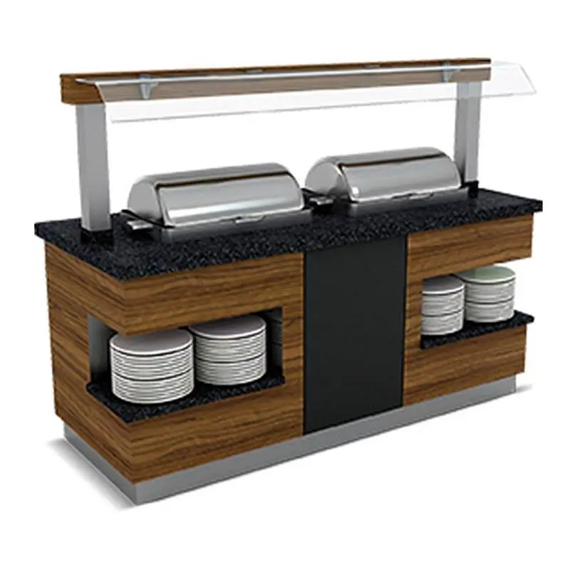 Empero Sümela Sıcak Servis Ünitesi, Granit Tablalı, Led Aydınlatmalı, 3 Chafing Dish - 1