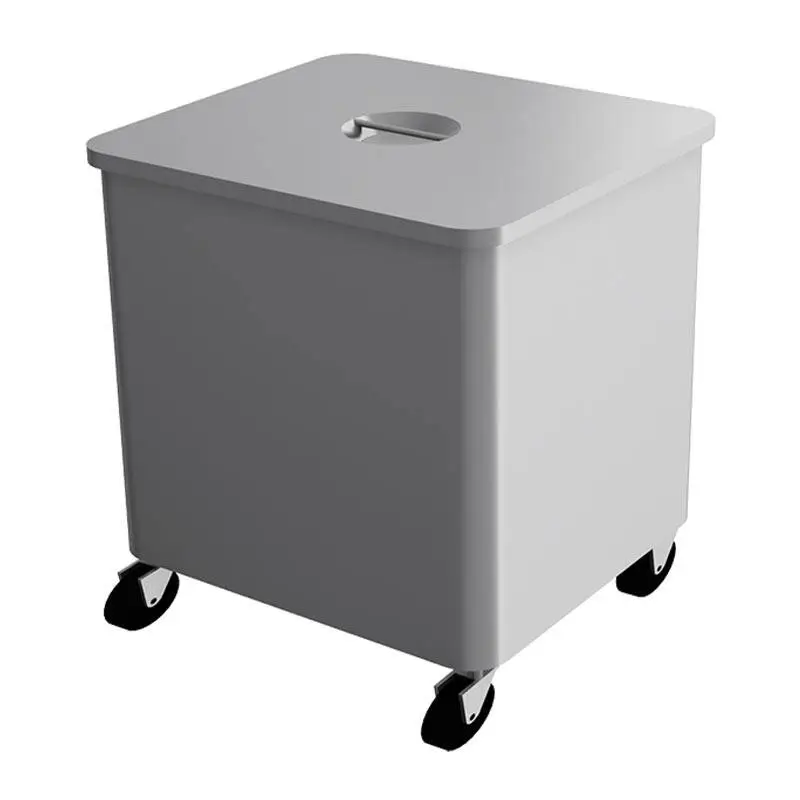 Empero Tekerlekli Kare Çöp Kovası, Inox, Paslanmaz Çelik - 1