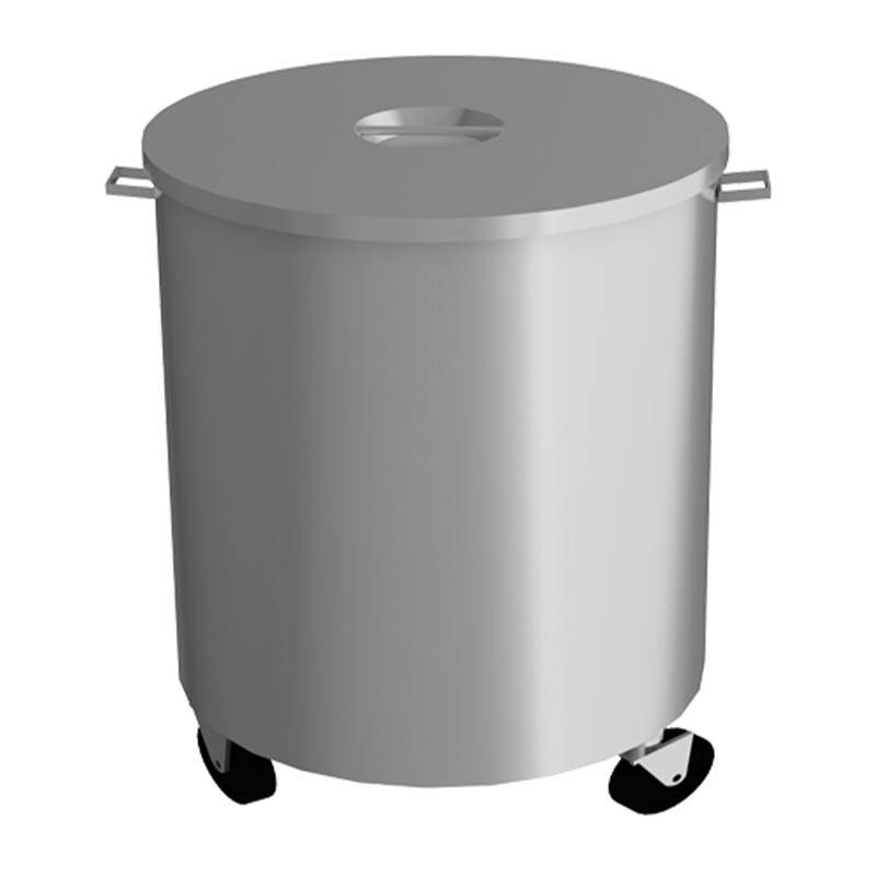 Empero Tekerlekli Yuvarlak Çöp Kovası, Paslanmaz Çelik, Inox - 1