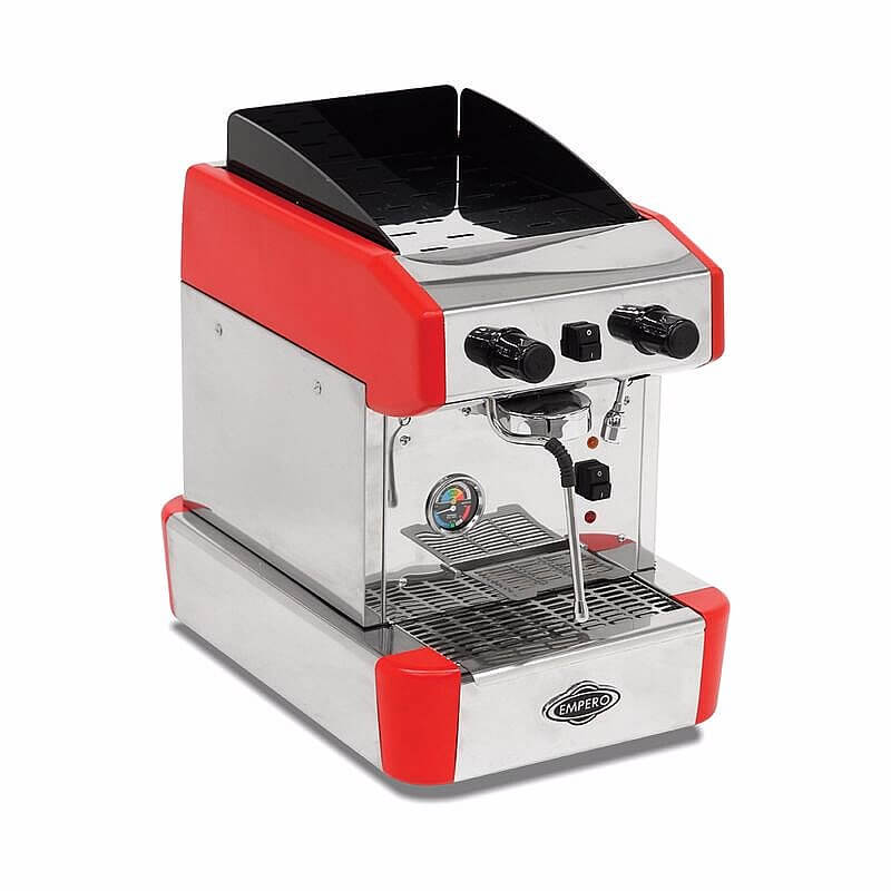 Empero Yarı Otomatik Espresso Kahve Makinesi, 1 Gruplu, 230 V, Kırmızı - Empero