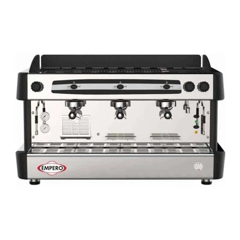 Empero Yarı Otomatik Espresso Kahve Makinesi, 3 Gruplu, 230 V, Siyah - 1