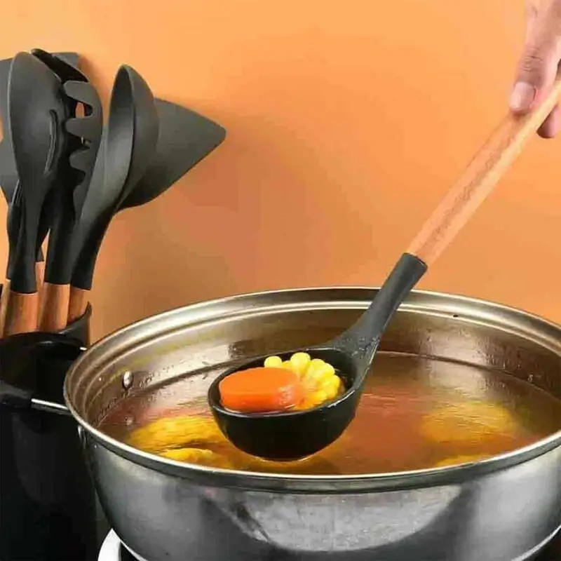 Epinox AHK-11 Silikon Kepçe, Ahşap Saplı, 31 cm - 2