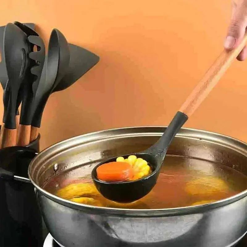 Epinox AHK-11 Silikon Kepçe, Ahşap Saplı, 31 cm - 2