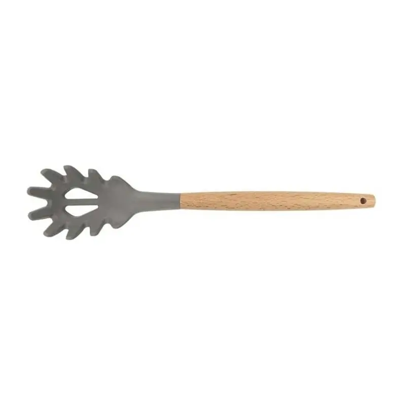 Epinox AKK-14 Silikon Spagetti Kaşığı, Ahşap Saplı, 31.5 cm - 1