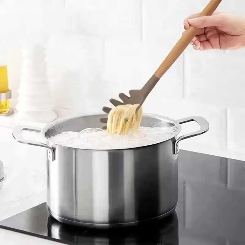 Epinox AKK-14 Silikon Spagetti Kaşığı, Ahşap Saplı, 31.5 cm - Epinox (1)