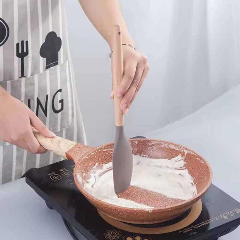 Epinox ASH-13 Silikon Sıyırma Spatulası, Ahşap Saplı, 31.5 cm - Epinox (1)