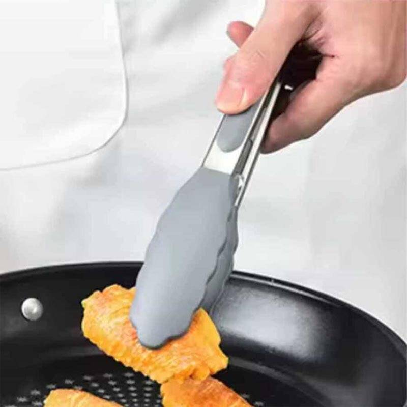 Epinox BMG-25 Silikon Uçlu Barbekü Maşası, Paslanmaz Çelik, 25 cm, Gri - 2