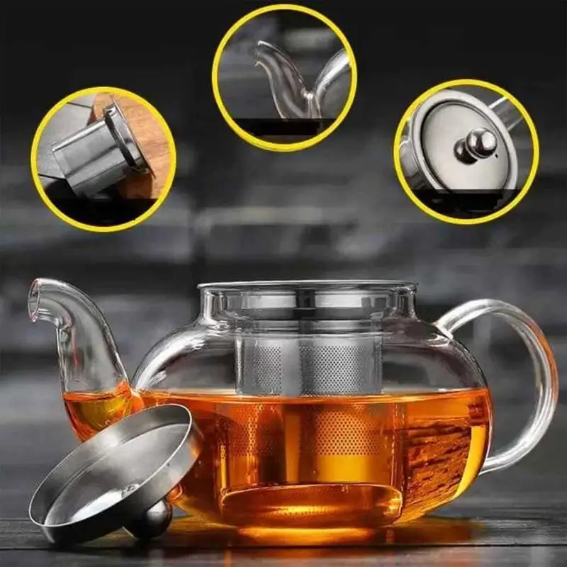 Epinox CD-1000M Çelik Süzgeçli Cam Demlik Server, 1000 ml - Epinox (1)
