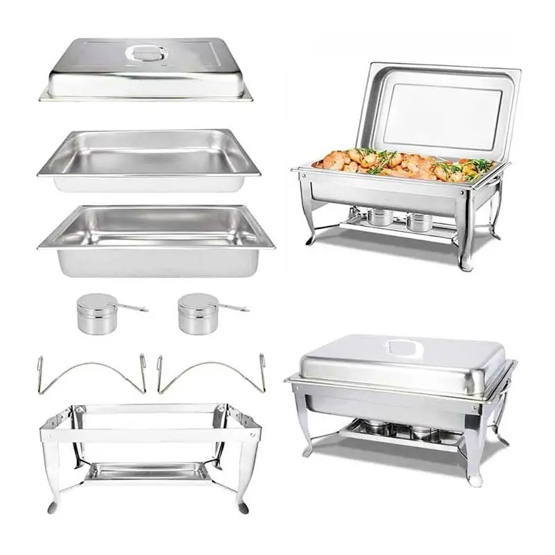 Epinox CDE-9 Dikdörtgen Chafing Dish, Elektrikli veya Sıvı Yakıtlı, 9 Lt. - Epinox (1)