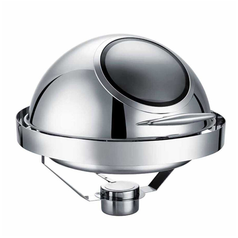 Epinox CDG-6C Roll Top Kapaklı Gömme Camlı Yuvarlak Chafing Dish, 6 Lt, Elektrikli - Epinox