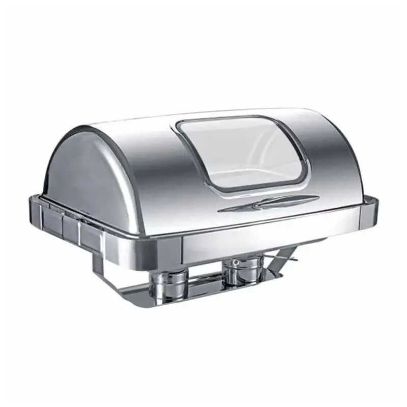Epinox CDG-9C Roll Top Kapaklı Chafing Dish, Gömme Camlı, 9 Lt, Elektrikli - 1