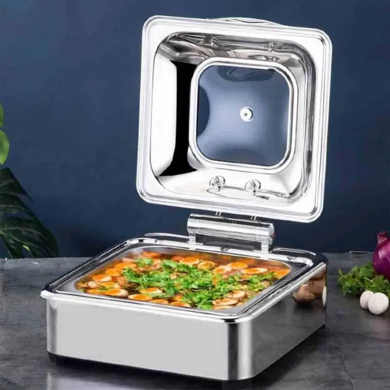 Epinox CDH-6G Hidrolik Kapaklı Chafing Dish, 6 Lt, GN 2/3 - Epinox (1)