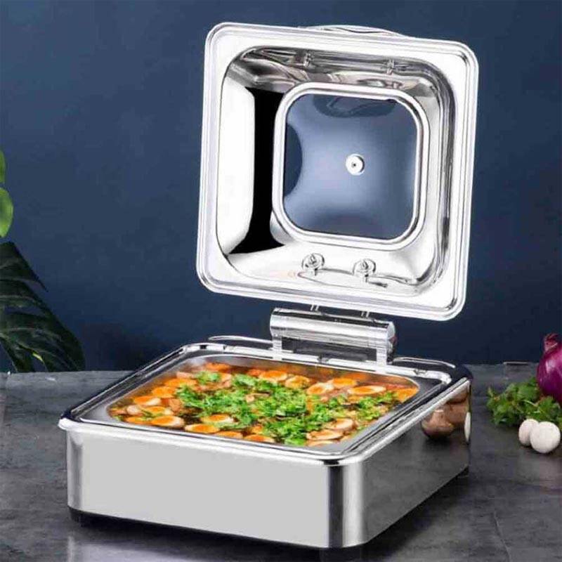 Epinox CDH-6G Hidrolik Kapaklı Chafing Dish, 6 Lt, GN 2/3 - 2