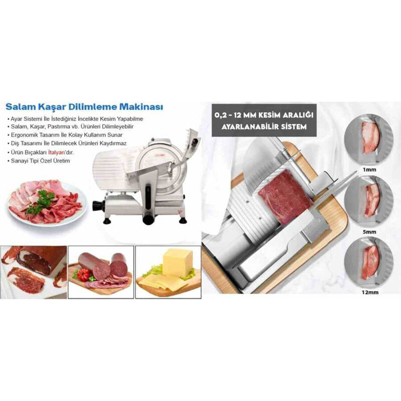 Epinox GDM-25 Gıda Dilimleme Makinesi, 250 mm Bıçak Çapı - 5