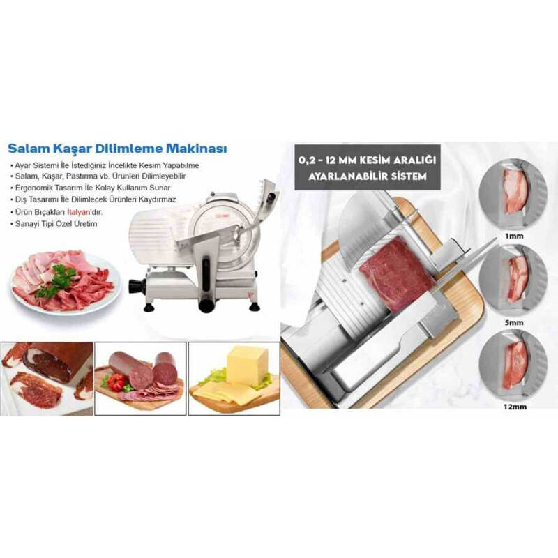 Epinox GDM-25 Gıda Dilimleme Makinesi, 250 mm Bıçak Çapı - 5