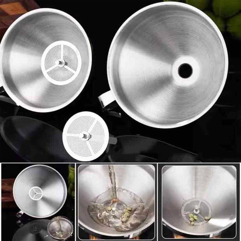 Epinox HUN-13 Süzgeçli Huni, Paslanmaz Çelik, 13 cm - 4