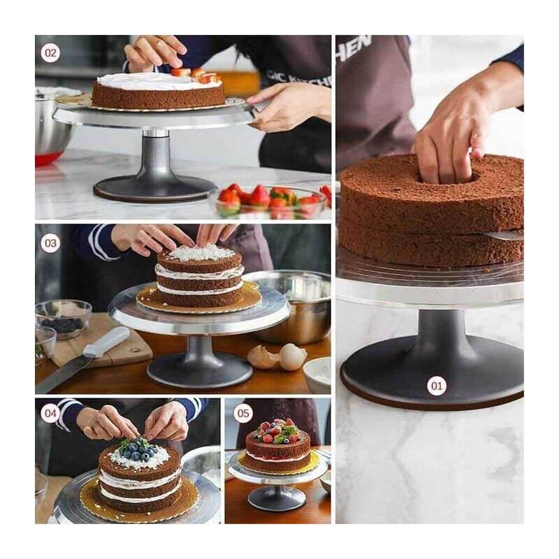 Epinox PHS-30 Ayaklı Pasta Sıvama Standı, Paslanmaz Çelik, 30 cm - Epinox (1)