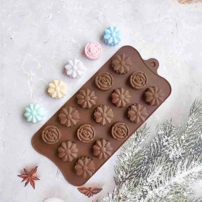 Epinox SCK-10 Silikon Çikolata Kalıbı, Karışık Çiçek Şekilli - 3