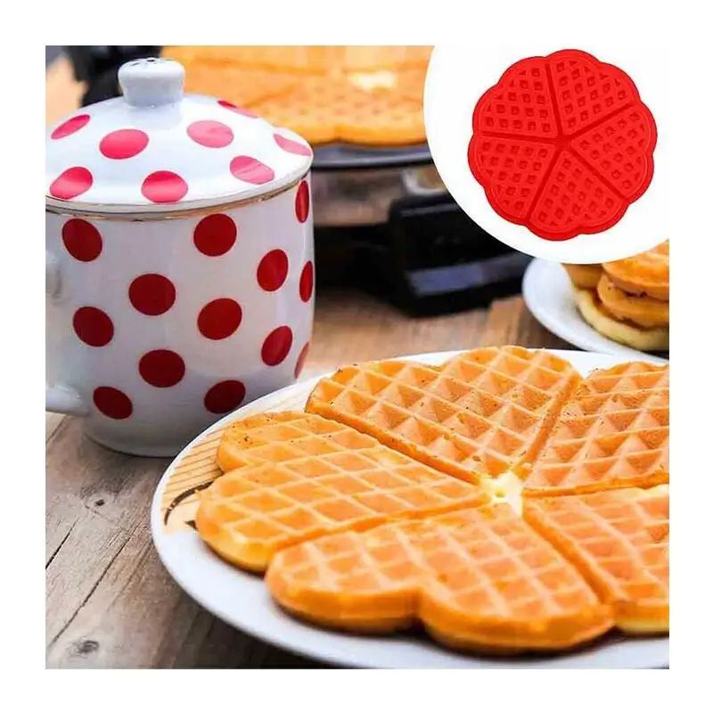 Epinox WFF-05 5 Bölümlü Kalpli Silikon Waffle Kabı, Kırmızı, 17 cm - Epinox (1)