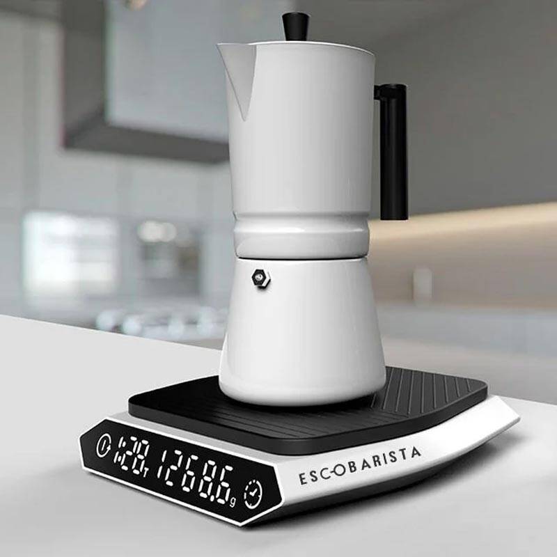 Escobarista Hassas Kahve Tartısı, USB-C Şarj, Beyaz - 2