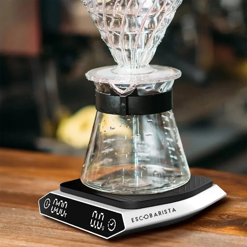 Escobarista Hassas Kahve Tartısı, USB-C Şarj, Beyaz - 3
