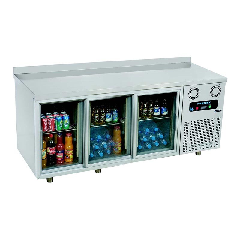 Frenox CGN3-SL Yatay Tip Sürgü Cam Kapılı Tezgah Altı Buzdolabı, 3 Kapı - Frenox