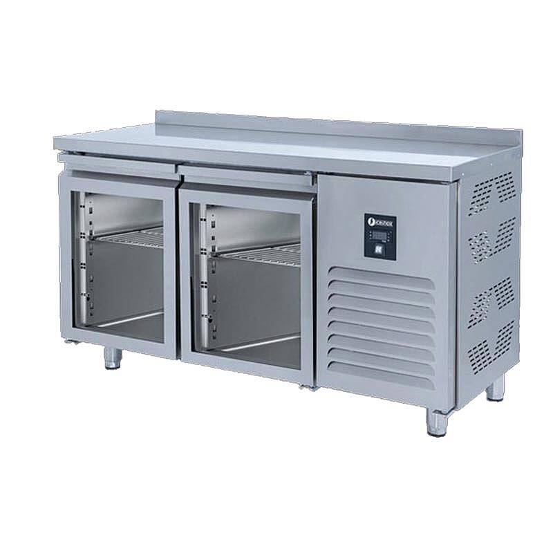 Iceinox CTS 275 CR UG Tezgah Tip Snack Buzdolabı, 2 Cam Kapılı, Paslanmaz Çelik, 150x60x85 cm - 1