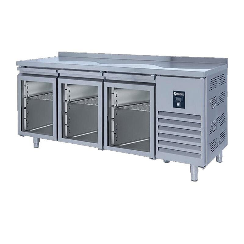 Iceinox CTS 515 CR UG Tezgah Tip GN Buzdolabı, Paslanmaz Çelik, 3 Cam Kapılı - Iceinox