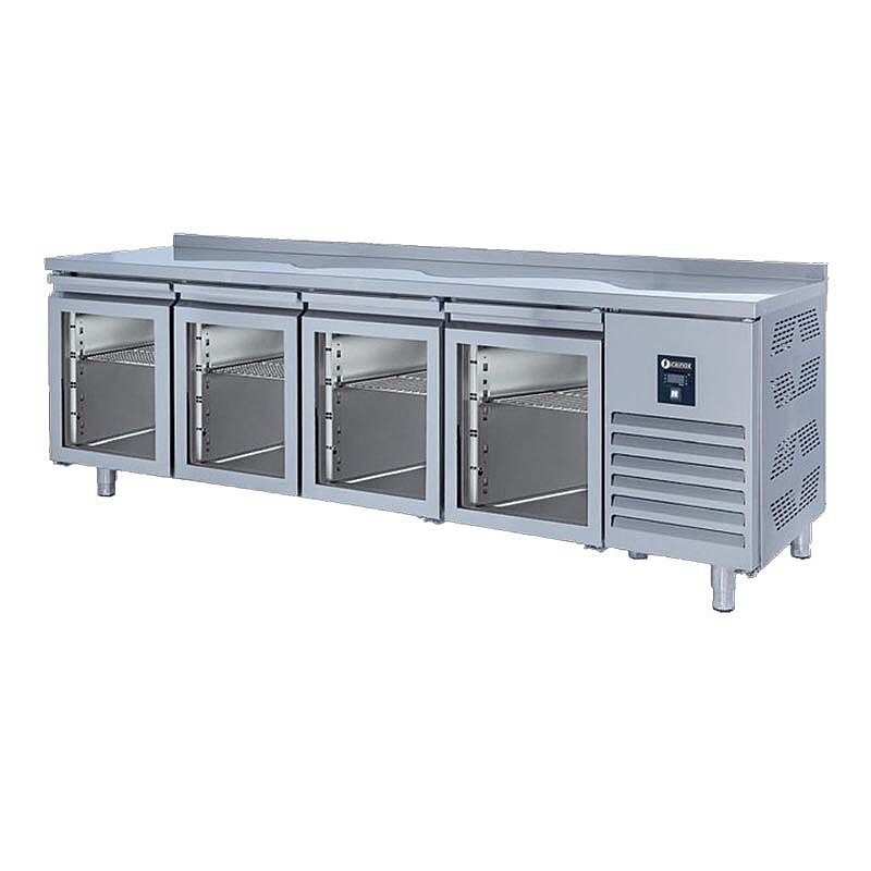 Iceinox CTS 560 UG Tezgah Tip Snack Buzdolabı, Paslanmaz Çelik, 4 Cam Kapılı, 250x60x85 cm - Iceinox