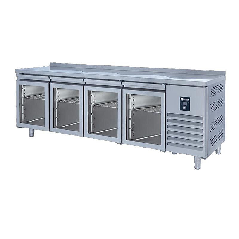 Iceinox CTS 650 CR UG Tezgah Tip Snack Buzdolabı, Paslanmaz Çelik, 4 Cam Kapılı, 250x70x85 cm - Iceinox