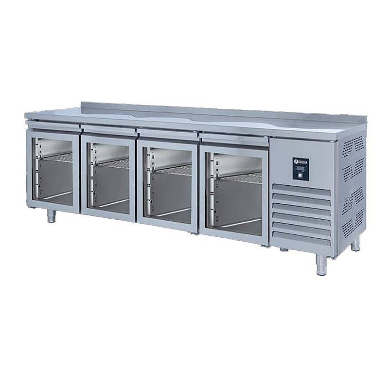 Iceinox CTS 650 CR UG Tezgah Tip Snack Buzdolabı, Paslanmaz Çelik, 4 Cam Kapılı, 250x70x85 cm - 1
