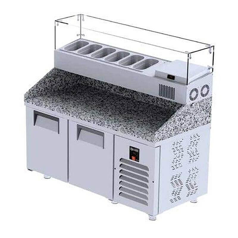 Iceinox PTS GR 515 CR Make Up GN Buzdolabı, Paslanmaz Çelik, 200x80x108/150 cm - Iceinox