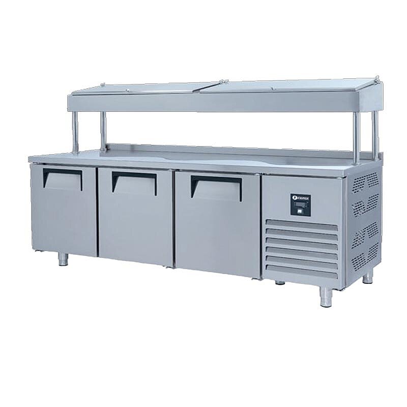Iceinox PTS H 515 Make Up Yüksek Buzdolabı, Paslanmaz Çelik, 3 Kapılı - Iceinox