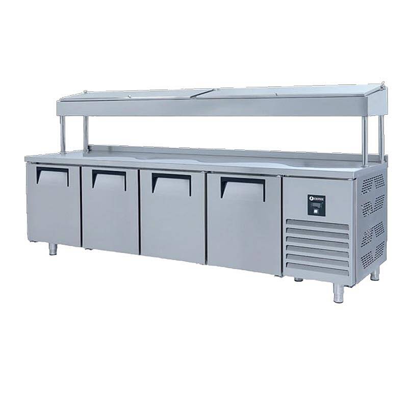 Iceinox PTS H 650 CR Make Up Yüksek Buzdolabı, Paslanmaz Çelik, 4 Kapılı - 1
