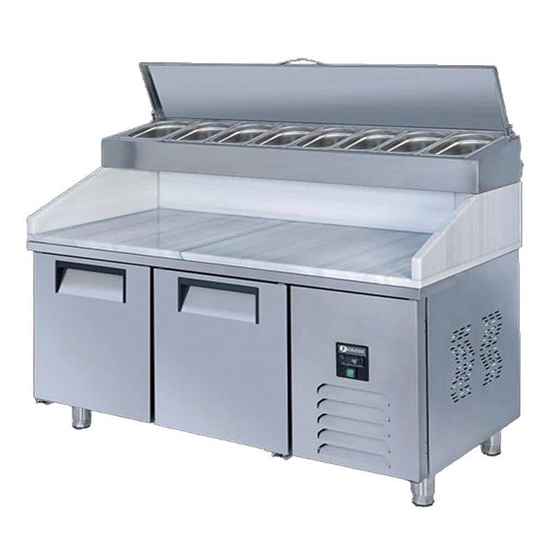 Iceinox PTS HM 515 CR Mermerli Make Up Buzdolabı, Paslanmaz Çelik, 200x70x130 cm - 1