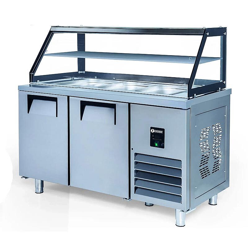 Iceinox STS G 330 CR Camlı Servis Buzdolabı, 2 Kapılı, 150x70x85/123 cm - Iceinox