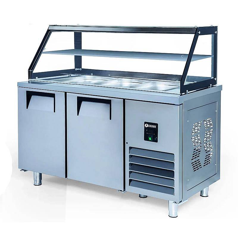 Iceinox STS G 330 CR Camlı Servis Buzdolabı, 2 Kapılı, 150x70x85/123 cm - 1